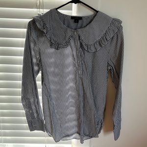 J. Crew striped button down with oversized collar